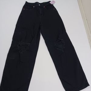 NWT high rise baggy distress jeans